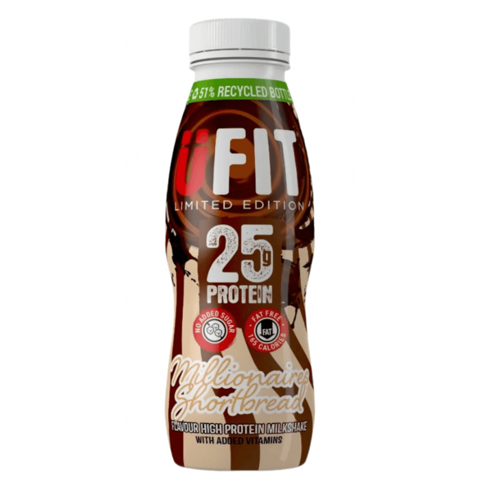 UFIT 25g Protein Shake Millionaire Shortbread 10x330ml